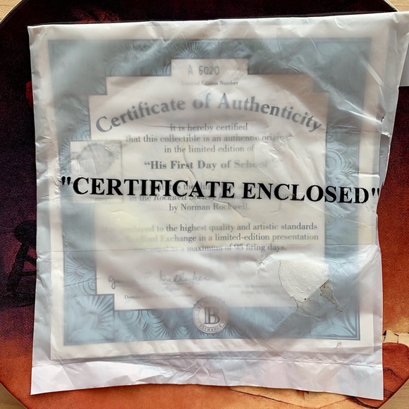 Limited Edition Vintage Norman Rockwell Collectible Plate - Picture 5 of 5